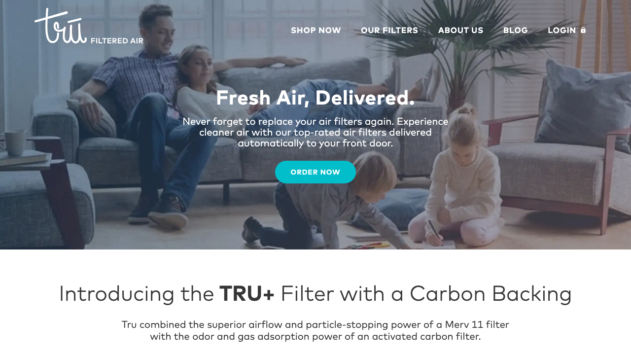 Current TRU homepage at the same viewport