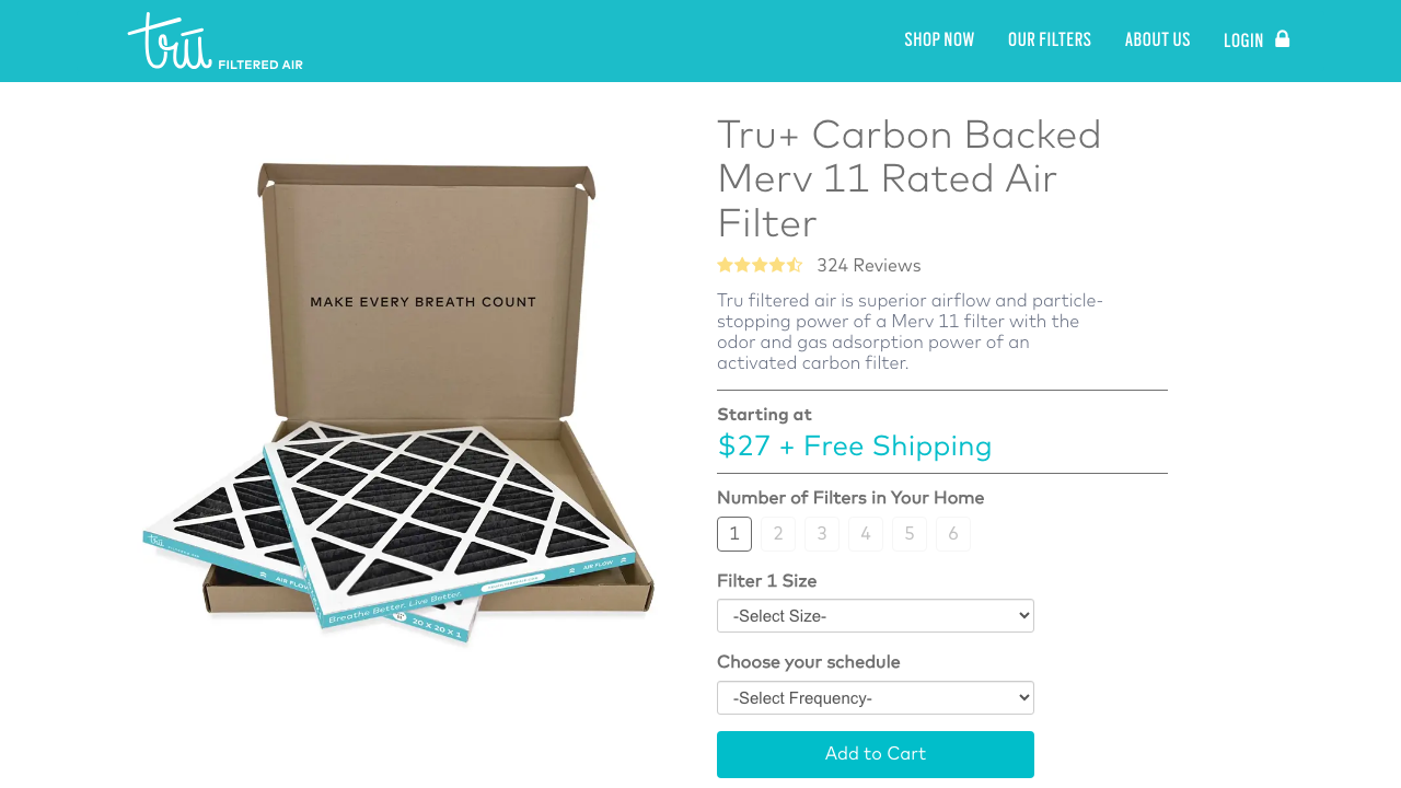 Current product page at the same viewport
